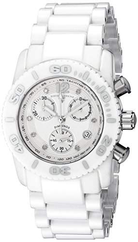 Swiss Legend Damen 10128-WSD Kommandant Chronograph Diamond White Ceramic Uhr
