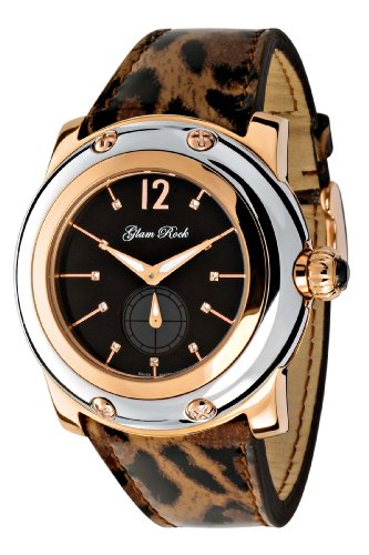 Glam Rock Damen GR10040 Miami Sammlung Diamant Akzent maculate Patent Leder Uhr