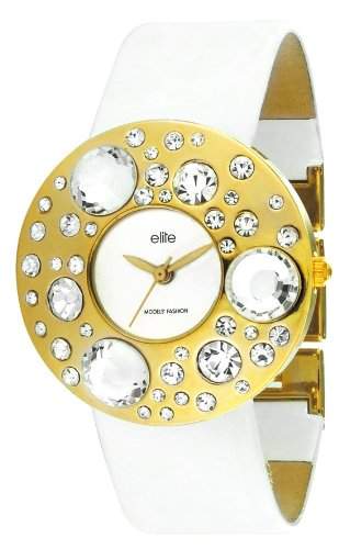 Elite Damen-Armbanduhr Analog Quarz Leder E51772G-101