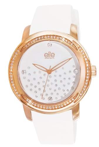 Elite ModelsE53329G - 801-Fashion Damen-Armbanduhr Regate Quarz analog Silikon Weiss