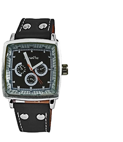 Modische Exclusive Quarz mit grossem Gehaeuse Armbanduhr schwarz