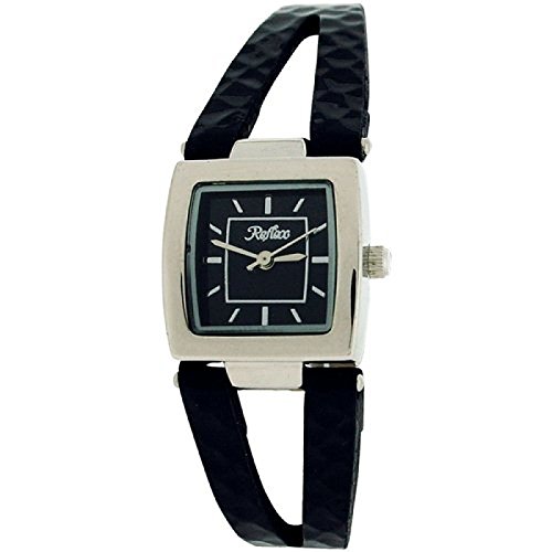 Reflex Armbanduhr mit schwarzem Zifferblatt und geteiltem PU Armband
