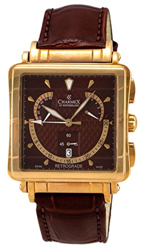 Charmex Le Mans Retrograde Chronograph Rose Gold Plated Steel Mens Watch Day of Week 2227