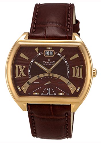 Charmex of Switzerland Monte Carlo Rose Gold Plated Steel Mens Watch Metallic Brown Dial 2332