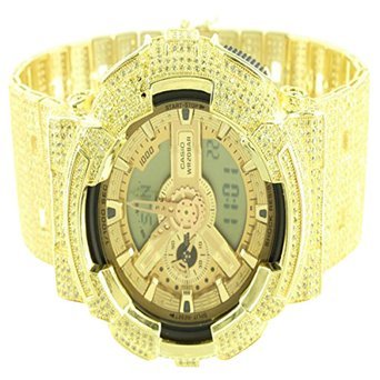 Herren Exklusive Icy gelb Lab Diamant Gold Finish Original Echt 1AER Armbanduhr