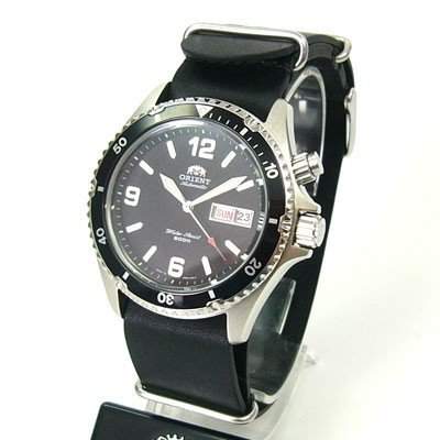 Orient Herren-Armbanduhr Analog Quarz Leder CEM65001BW-Nato