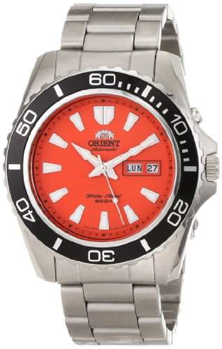 Orient Mens Orange Mako Automatic Dive Watch CEM75001M