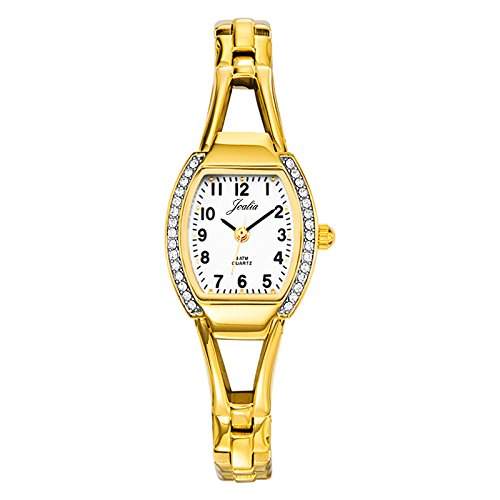 Certus - 631414 Damen-Armbanduhr 045J699 Analog weiss Armband Metall gold