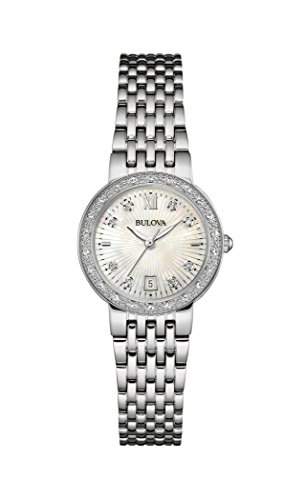 Bulova Damen-Armbanduhr Diamonds Analog Quarz Edelstahl 96W203