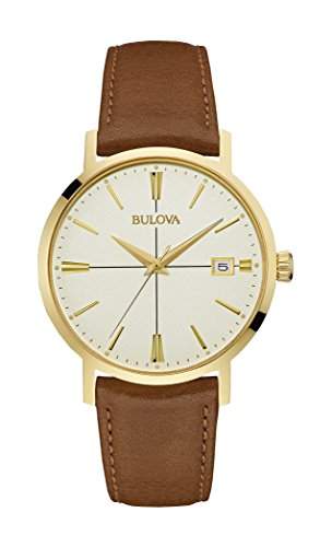 Bulova Herren-Armbanduhr Aerojet Analog Quarz Leder 97B151