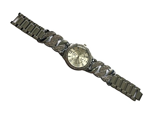 Herren s New Silber Ton Armbanduhr Hip Hop Bling Iced Out Kristalle Quarz Cuban Link Uhrenarmband