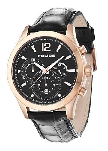 POLICE Herren-Armbanduhr OHIO Chronograph Quarz Leder P12757JSR-02L