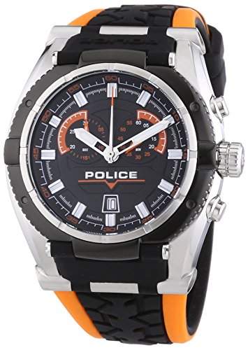 Police Herren-Armbanduhr XL ROAD RACE Chronograph Quarz Silikon P14215JSTB-02A