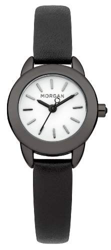 Morgan Damen-Armbanduhr Morgan-M1208B-Montre femme-Analogique-Boitier métal noir-Cadran blanc-Bracel