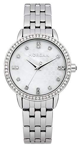 Morgan Damen-Armbanduhr Analog Quarz Silber M1222SM
