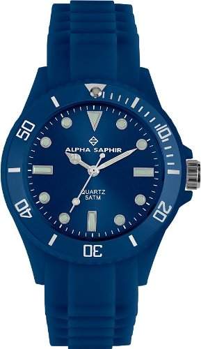 Alpha Saphir Unisex-Armbanduhr 370W, 40 mm blau