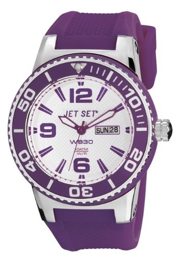Jet Set J55454 06 Wb30 Armbanduhr Quarz Analog Weisses Ziffernblatt Armband Gummi Violett
