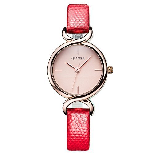 qianba q2603rd rot Frauen Luxus Leder Trageriemen Hot Marke Casual Beruehmte Qualitaet Geschenk Quarz weiblich wasserdicht Einfache beliebtes Fashion Uhren