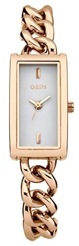 Oasis Damen Quarzuhr mit weissem Zifferblatt Analog-Anzeige und Rose Gold Armband b1493