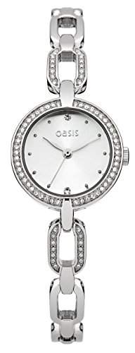 Oasis Damen Quarzuhr mit Silber Zifferblatt Analog Anzeige und Silber Armband b1499