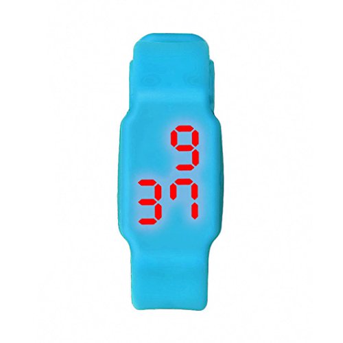 Oyedens Mode Silikon Digitale LED Sport Armbanduhr Blau