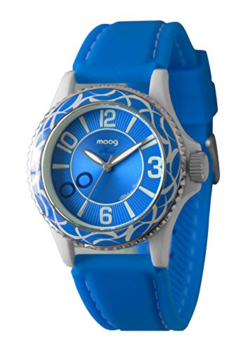 Moog Paris Huit weiss aus Plastik Armband Blau aus Silikon in Frankreich hergestellt M45524 007