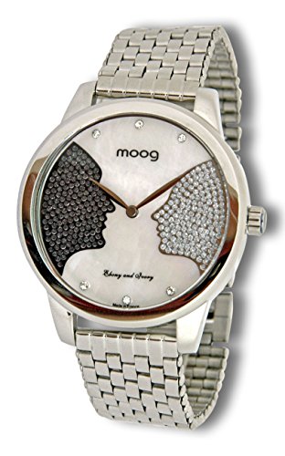 Moog Paris Ebony and Ivory Silber aus Edelstahl Armband Silber aus Edelstahl in Frankreich hergestellt M45614 001