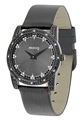 Moog Paris Chic schwarz aus Edelstahl Armband schwarz aus Stoff in Frankreich hergestellt M45472 008