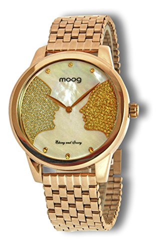 Moog Paris Ebony and Ivory Rosegold aus Edelstahl Armband Rosegold aus Edelstahl in Frankreich hergestellt M45614 008