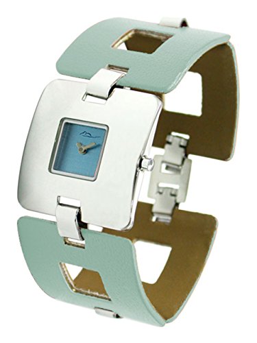 Moog Paris Emotion Silber aus Edelstahl Armband Blau aus Mit Leder umfasster Stahl in Frankreich hergestellt M46132 003