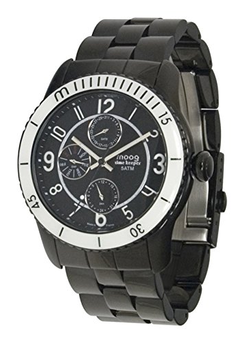 Moog Paris Time keeper schwarz aus Edelstahl Armband schwarz aus Edelstahl in Frankreich hergestellt M41734 002