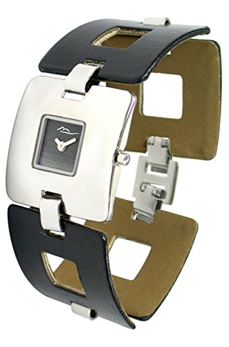 Moog Paris Emotion Silber aus Edelstahl Armband schwarz aus Mit Leder umfasster Stahl in Frankreich hergestellt M46132 007