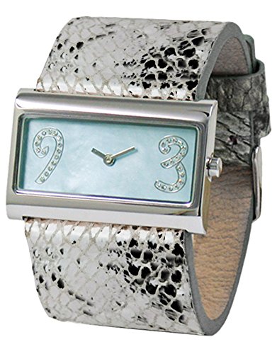 Moog Paris Wild Origin Silber aus Edelstahl Armband weiss aus Kalbsleder in Frankreich hergestellt M41636F 101
