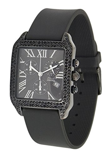 Moog Paris Think Different schwarz aus Edelstahl Armband schwarz aus Gummi in Frankreich hergestellt M44272R 002