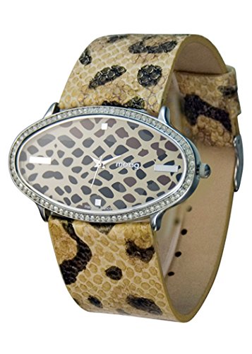 Moog Paris Safari Silber aus Edelstahl Armband Gold aus Kalbsleder in Frankreich hergestellt M44146 706
