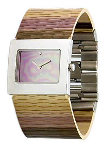 Moog Paris Sand Silber aus Messing Armband Mehrfarbig aus Echt Leder in Frankreich hergestellt M41511 009