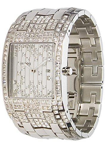 Moog Paris Jewel Rain Silber Ziffernblatt Armband Silber aus Edelstahl in Frankreich hergestellt M45044 001