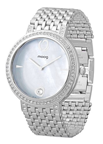 Moog Paris Caresse weiss perlmutter Ziffernblatt Armband Silber aus Edelstahl in Frankreich hergestellt M46184 102
