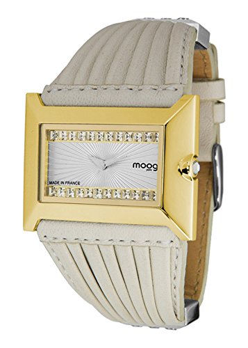 Moog Paris Temptation gold aus Edelstahl Armband Gold aus Kalbsleder in Frankreich hergestellt M45332 108