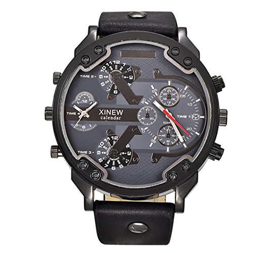 OverDose Luxux uhr Leder Datums analoge Quarz Sport Armbanduhren uhren A