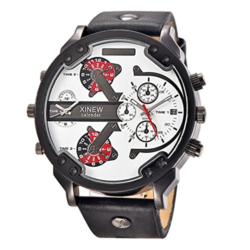 OverDose Luxux uhr Leder Datums analoge Quarz Sport Armbanduhren uhren D