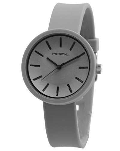 Prisma Mini Simpel Unisexuhr mit grau Silikon armband Analog Quarz P1257