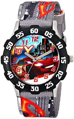 Disney Kids Tween Cars Lightning McQueen Stainless Steel Watch W001591 Printed Nylon Band