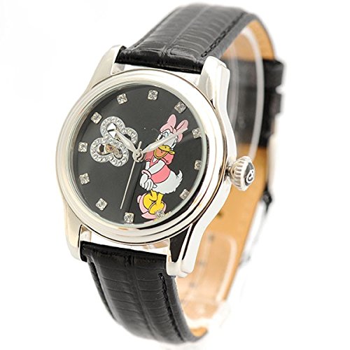 Disney Uhr modische Automatik Uhr Daisy Duck Leder Strass DI 094491 D38