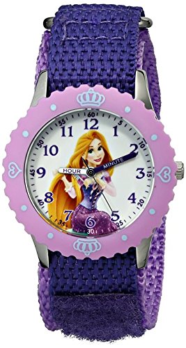 Disney Kids Rapunzel Stainless Steel W001578 Purple Nylon Strap Analog Display Purple Watch