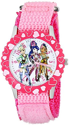 Disney Kids Fairy Stainless Steel W001585 Pink Nylon Strap Analog Display Pink Watch