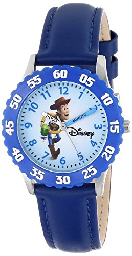 Disney Kids W000062 Time Teacher Toy Story 3 Woody Stainless Steel Watch With Blue Leather Band