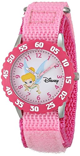 Disney Kids W000070 Tinker Bell Time Teacher Stainless Steel Watch with Nylon Band