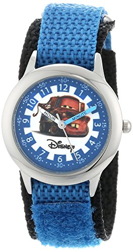 Disney Kids W000090 Time Teacher Cars Stainless Steel Watch With Blue Nylon Band