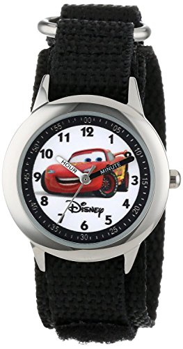 Disney Kids W000093 Cars Time Teacher Stainless Steel Watch with Black Nylon Band